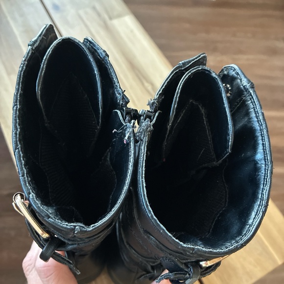 ❄️Quilted Black Combat Boots Size 7.5 - Picture 5 of 8